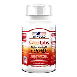 Calcitabs 600 + Vitamina D 90 + 30 Comprimidos - Vit Gold, 90 + 30 Comprimidos - Vit Gold