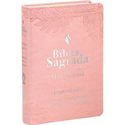Bíblia Sagrada Letra Gigante com Harpa Cristã - Capa sintética flexível, rosa: Almeida Revista e Corrigida (ARC)