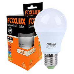 Lâmpada LED Bulbo Foxlux – Luz Amarela (3000K) – 9w – Bivolt – Base E-27