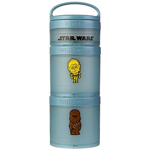 Whiskware Recipientes de lanches Star Wars para crianças e crianças, 3 copos empilháveis para lanche e viagem, C-3PO e Chewbacca