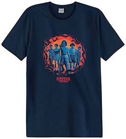 Camiseta Slim Stranger Things Unissex Enfim, Azul Marinho, Unissex, G