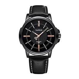 Relógio masculino de quartzo Relógio masculino Superb Staright, relógio empresarial à prova d'água com exibição precisa do tempo 3ATM, bracelete masculino com pulseira de couro elegante