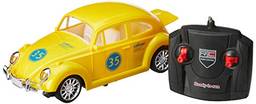2227 - Carrinho de controle remoto de brinquedo Fusca Classico com luzes - Amarelo