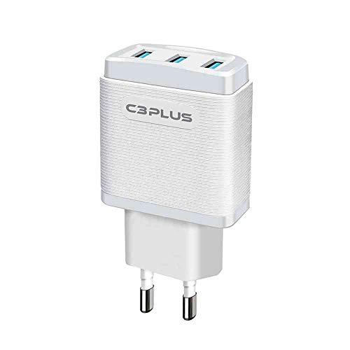 Carregador AC/USB C3Plus UC-30WH Universal 3.1A 3Portas USB Branco