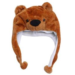 NUOBESTY Gorro de urso de pelúcia fofo de animal chapéu de pele sintética chapéu de animal para crianças