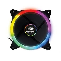 Cooler Fan C3Tech Gaming F7-L120M 12cm - Com iluminação RGB 12v 1200RPM Multicor