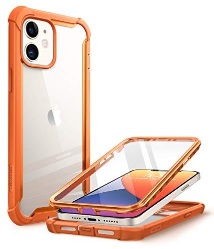 Capa Capinha Case i-Blason Ares projetada para iPhone 12 Mini (2020), capa de proteção dupla resistente e transparente com protetor de tela integrado  (laranja)