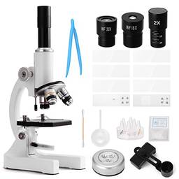 Eastdall Microscópio óptico monocular 64X-2400X Escola primária Ciência para crianças Biologia experimental Microscópio para ensino de presentes de aniversário para crianças