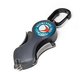 Boomerang Tool Company Cortador de linha de pesca original SNIP, cabo retrátil de 91,44 cm, lâminas de aço inoxidável cortam tranças limpas e suaves todas as vezes (cinza)