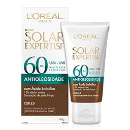 Protetor Solar Facial L'Oréal Paris Solar Expertise Antioleosidade Fps60 Cor 5.0 Negra 40G