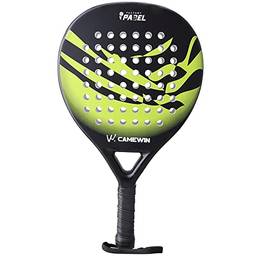 Raquete de Padel de fibra de Carbono,Núcleo em EVA Suave, Raquetes de Padlle Tennis Profissional (fluorescent green)