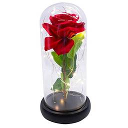 Luminária A Bela E A Fera A Rosa Encantada 22cm
