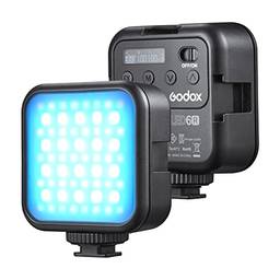 Bonnu LITEMONS LED6R RGB Luz de vídeo LED recarregável Mini luz de preenchimento 3200K-6500K Dimmable 13 efeitos de iluminação suportam adsorção magnética com 3 suportes de sapata fria para fotografia de