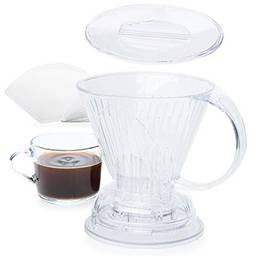 Clever Coador de café e filtros, grande 510 g (transparente) | Barista's Choice | Plástico seguro livre de BPA | Inclui 100 filtros
