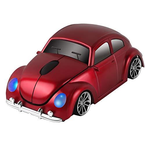 Rato sem fio de 2,4 GHz legal 3D carro esportivo em forma de mouse óptico ergonômico sem fio com receptor usb para computador portátil computador notebook 1600 dpi vermelho