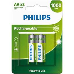 Pilha Philips recarregável AA 1.2V 1.000mAh