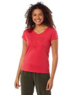 T-Shirt Silk Triang Vazado, Guess, Feminino, Vermelho Médio, P