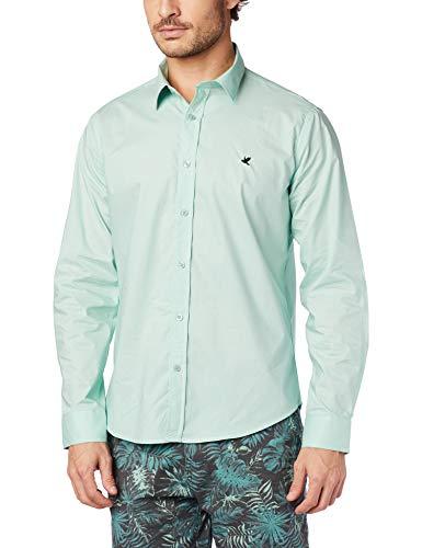 Camisa Slim em algodão, Malwee, Masculino, Verde Água, GG