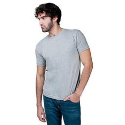 Camiseta Básica Masculina T-Shirt 100% Algodão (Cinza, G)