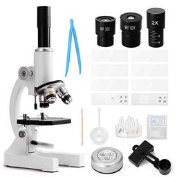Romacci Microscópio óptico monocular 64X-2400X, Microscópio para ensino de crianças