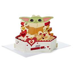 Hallmark Cartão Pop Up Love de Star Wars Baby Yoda da da Papel, cartão de aniversário (chegando)
