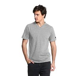 Camiseta Gola V Basic Regular Sortida - Polo Match (Cinza, G)