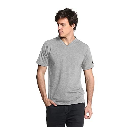 Camiseta Gola V Basic Regular Sortida - Polo Match (Cinza, GG)