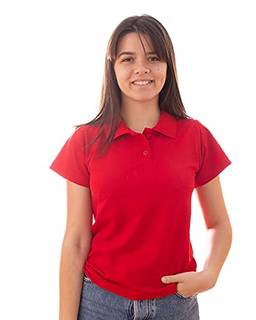 Camisa Gola Polo Feminina (M, Vermelha)