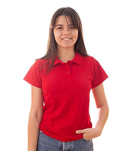 Camisa Gola Polo Feminina (P, Vermelha)