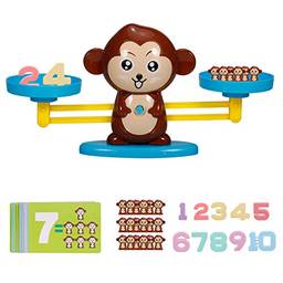 Adaskala Balance Matemática Jogo Monkey Balance Boy Boy Girl Contando Brinquedo Educacional