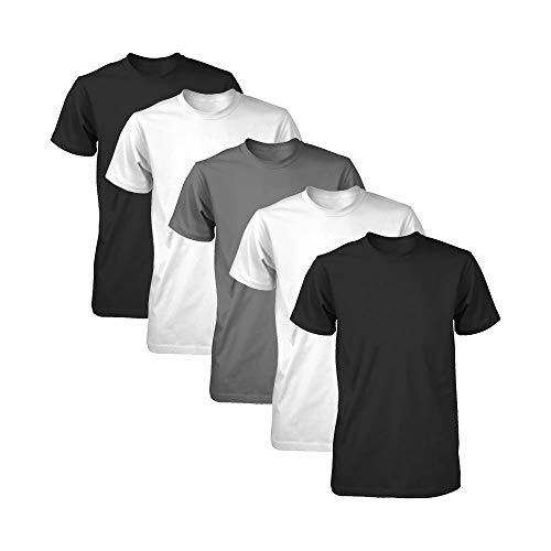 Kit com 5 Camisetas Masculina Dry Fit Part.B (Branco Preto Chumbo, GG)