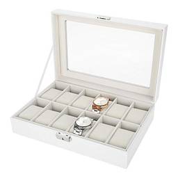 Caixa de exibição de relógio, porta-relógio de joias, caixa de presente de relógio, porta-relógio, para óculos de sol, homens, mulheres, anel de viagem