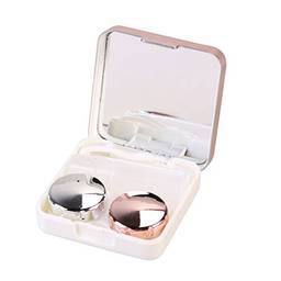 Estojo de lente de contato Rosenice. Mini caixa de viagem com recipiente simples e kit de cuidados com os olhos, rosa claro