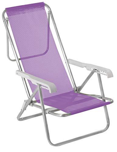 Cadeira Reclinável Mor 8 Posições Lilás Alumínio