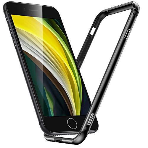 ESR Bumper Case Compatível com iPhone SE 2020, iPhone 8/7 - Metal Frame Protection com Soft Inner Bumper [No Signal Interference] [Raised Edge Protection] para iPhone SE (2020) - Preto