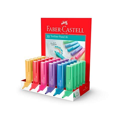 Display Marca Texto Tons Pastel, Faber-Castell, MT/1546DI, Textliner Pastel 46, 30 Unidades