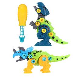 2 peças Desmontar Brinquedo de Dinossauro DIY Montagem Parafuso Brinquedo Dinossauro Jogo Educacional