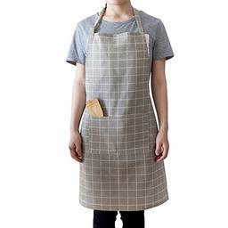 Avental adulto de limpeza de cozinha para cozinha doméstica de algodão xadrez casual Heaven2017