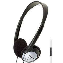 Panasonic Fones de ouvido, fones de ouvido leves com microfone e XBS para graves extras e nítidos, som natural, conector de 3,5 mm para telefones e laptops, funciona em casa - RP-HT21M (preto e prata)