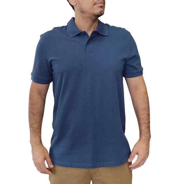Camisa polo piquet regular básica, Hering, Masculino, Azul Medio, XXG