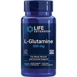 L Glutamina 500mg Importada 100 Cápsulas, L Glutamine Life Extension