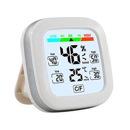 Mibee Higrômetro e Termômetro Eletrônico Interno Medidor de Umidade de Temperatura Digital Sensor Sem Fio Temp. & Monitor de Umidade com Retroiluminação de Tendência