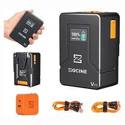 ZGCINE ZG-V99 Mini Câmera ZG-V99 Bateria de montagem em V com kit carregador, 99Wh (14.8V 6800mAh) Suporte D-TAP/BP/Input e Output, Aplicável a Câmera DSLR/Telefone Móvel/Monitor/Slide Elétrico