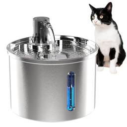 Bebedouro para gatos, Distribuidor automático de água para cães e gatos em aço inoxidável (3.2L aços inoxidáveis)