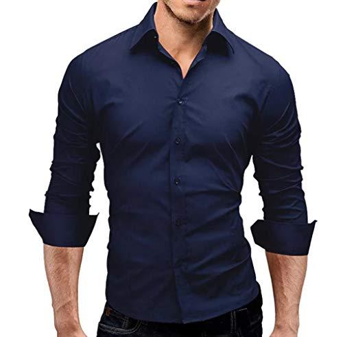 Camisa Masculina Slim fit Luxo Basic Azul Escuro (GG)