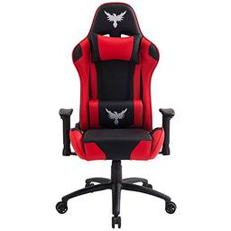 Cadeira Gamer Raven X-20 Estrutura de Metal, braço 2d Encosto reclinável até 180 Graus, Preta/vermelha