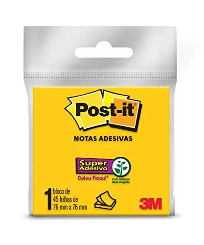 Bloco de Notas Super Adesivas Post-it Amarelo Neon 76 mm x 76 mm - 45 folhas