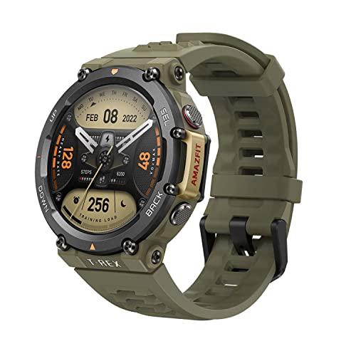 2022new models Amazfit Trex 2 Dual-band & 5 Satellite Positioning T-Rex 2 10 atm 1.39 "amoled display 150+sports models Smartwatch inteligente para android ios-Wild Green