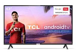 Smart TV LED 43" Android TCl 43s6500 Full HD com Conversor Digital Wi-Fi Bluetooth 1 USB 2 HDMI Controle Remoto com Comando de Voz Google Assistant
