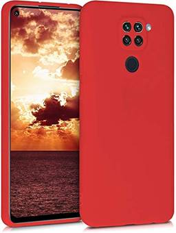 Capas de silicone TPU compatível com Xiaomi Redmi Nota 9 - Tampa de telefone de proteção flexível macia (red matte)